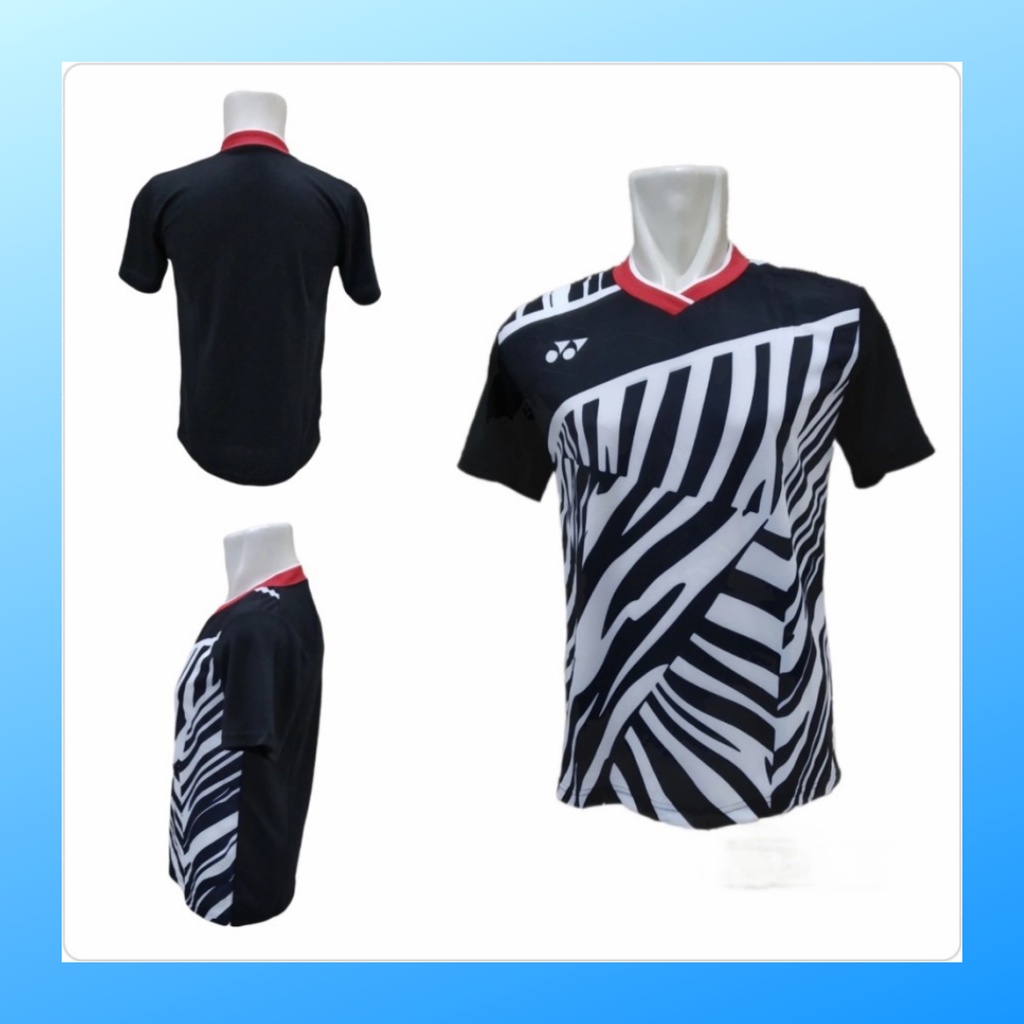 Kaos badminton pria jersey bulutangkis baju atasan jersy wanita dewasa t-shirt outfit seragam kostum olahraga casual suit pakaian jarsey oblong apparel sports jersi bulu tangkis Y168 putih polos