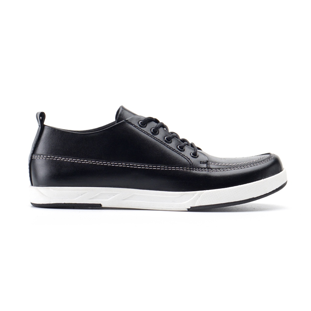 JERRICK BLACK (KULIT ASLI) |ManNeedMe x Greata| Sepatu Sneakers Pria Casual Derby Shoes PREMIUM ORIGINAL