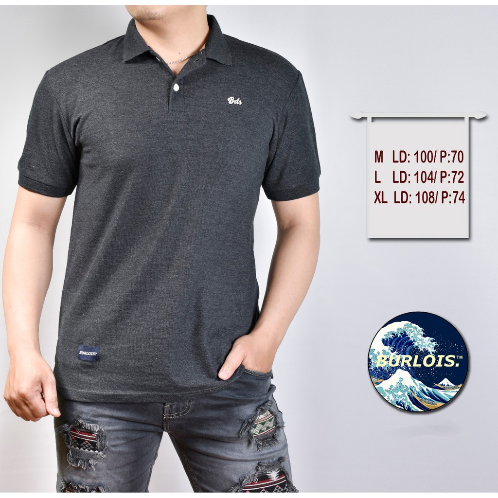 Burlois Polo Shirt Pria Lengan Pendek Pria Polos Kerah