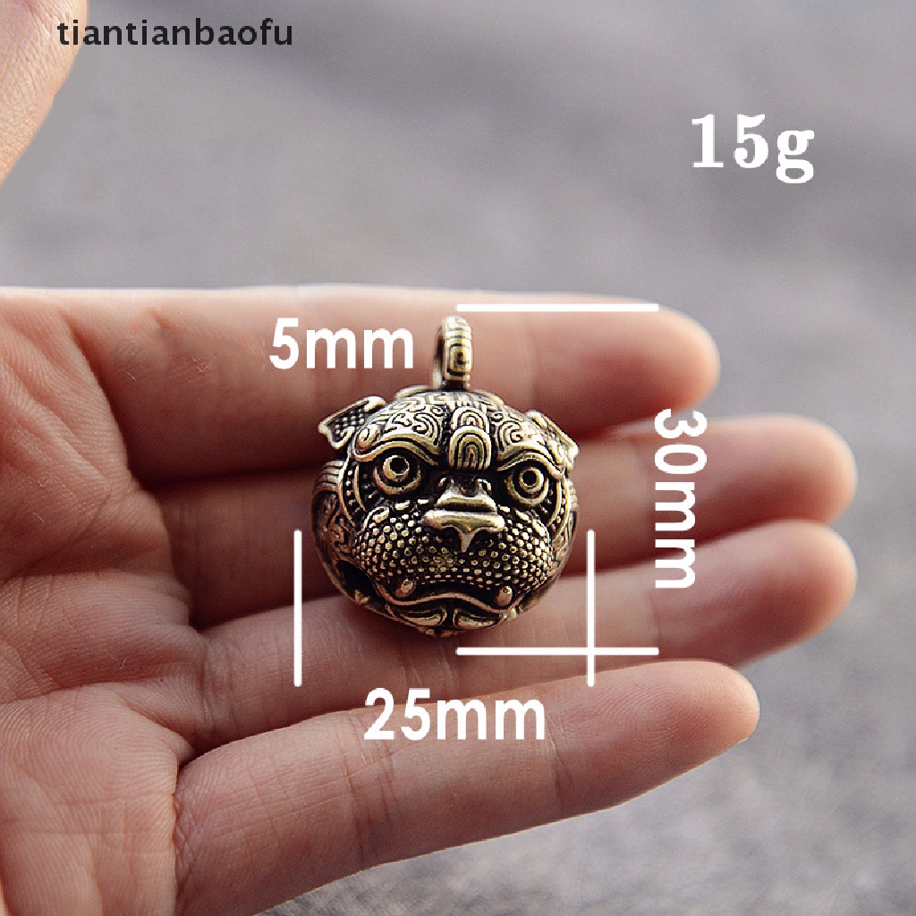 [tiantianbaofu] Brass big-eyed brave bell head-driven antiques and old accessories Boutique