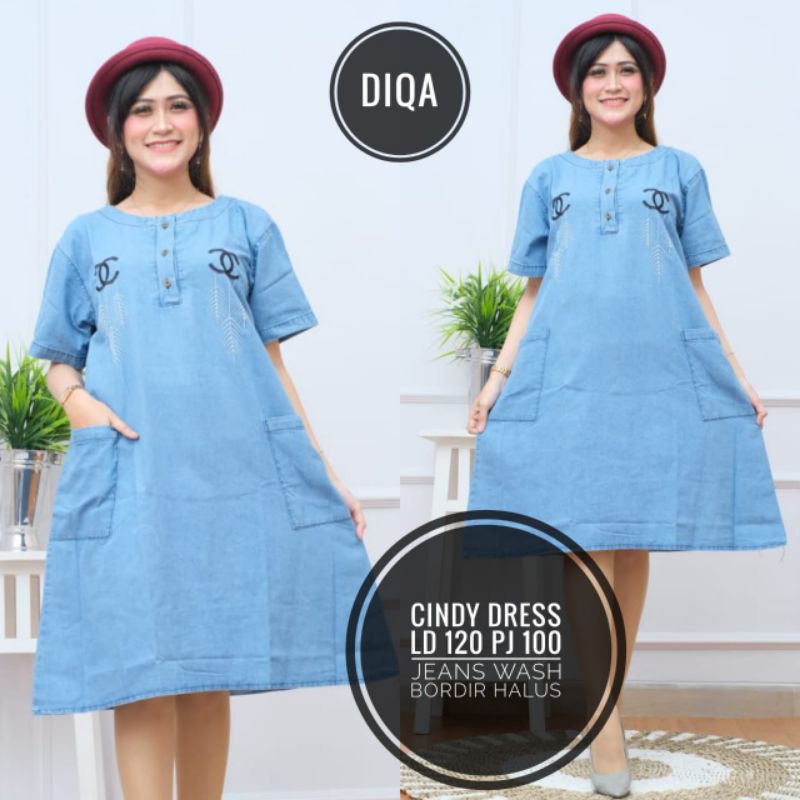 Dress Jeans Wanita / Dress Denim / Dress Jeans Pendek / Daster Jeans / Dres Jeans Bordil