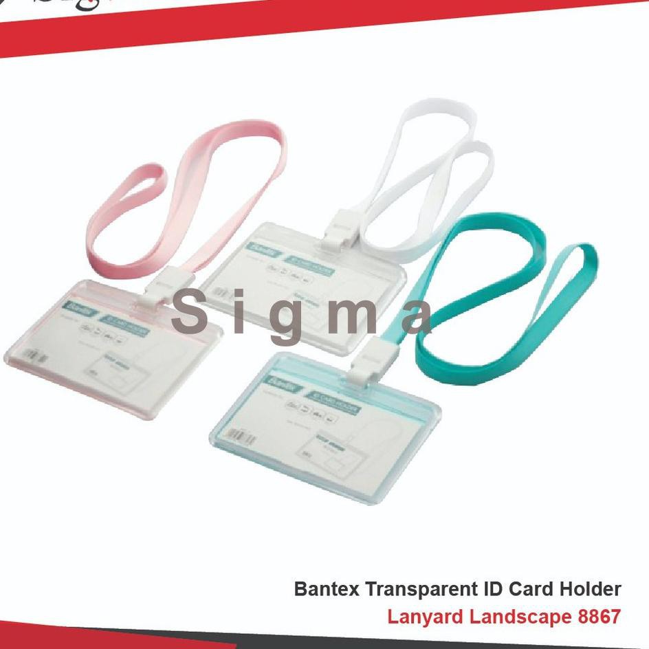 

9WG ➞ Promo Bantex Transparent ID Card Holder Lanyard Landscape 8867 Murah 87 ✩