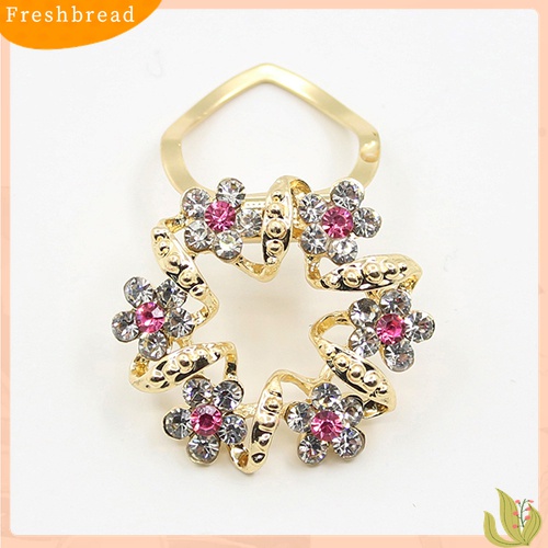 [ TERLARIS]Lady Girl Luxury Elegant Rhinestone Flower Garland Scarf Clip Brooch Pin Jewelry