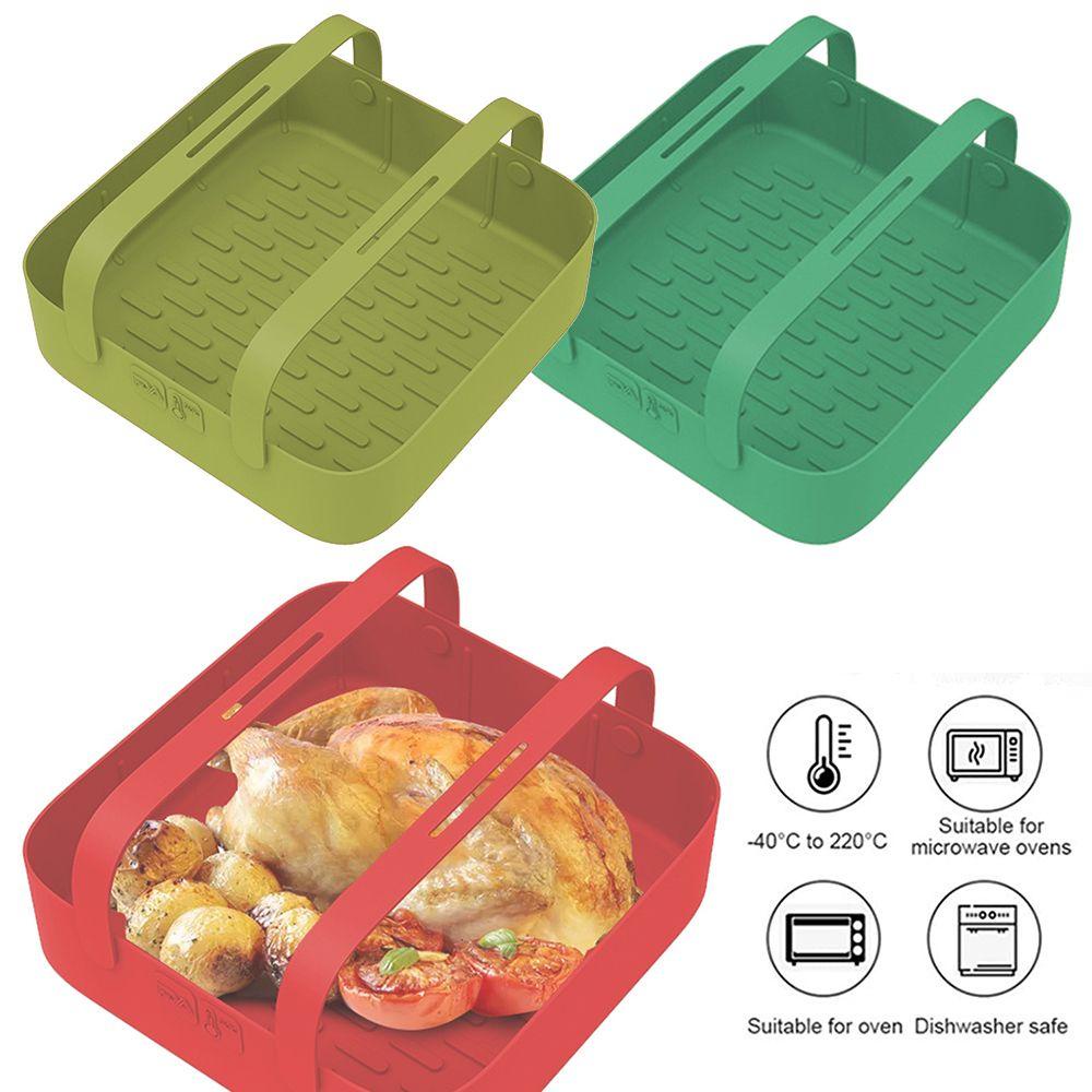 Top Square Silicone Pot Pengganti Memasak Reusable Pizza Plate Baking Basket