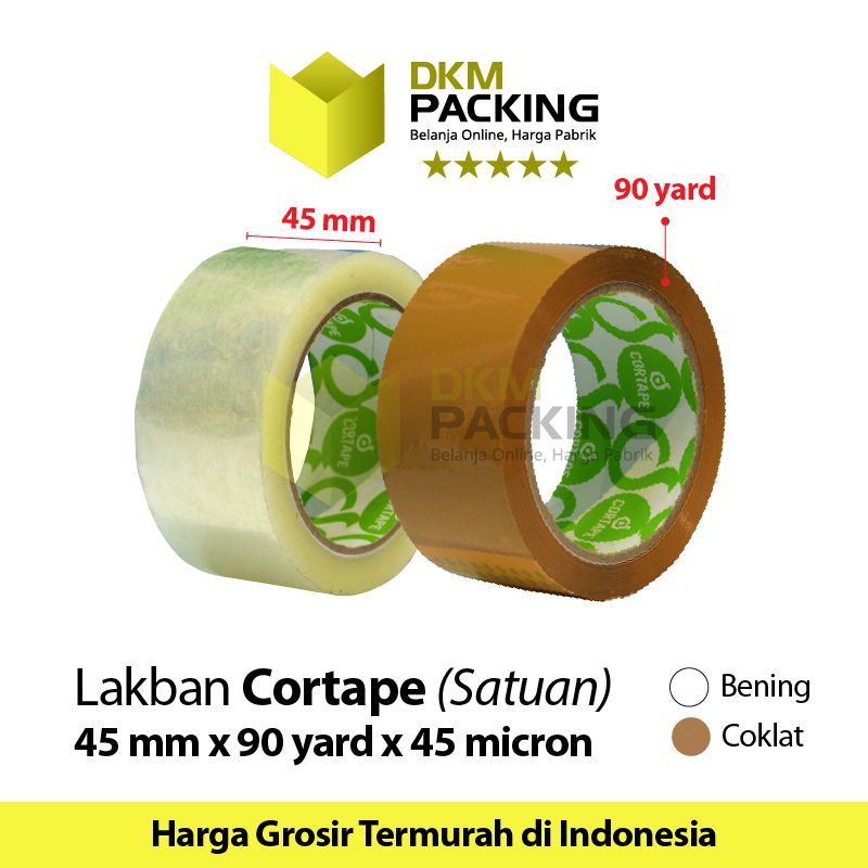 

Lakban 45Mm X 90Yard Cortape Plakban Isolasi Premium /Selop
