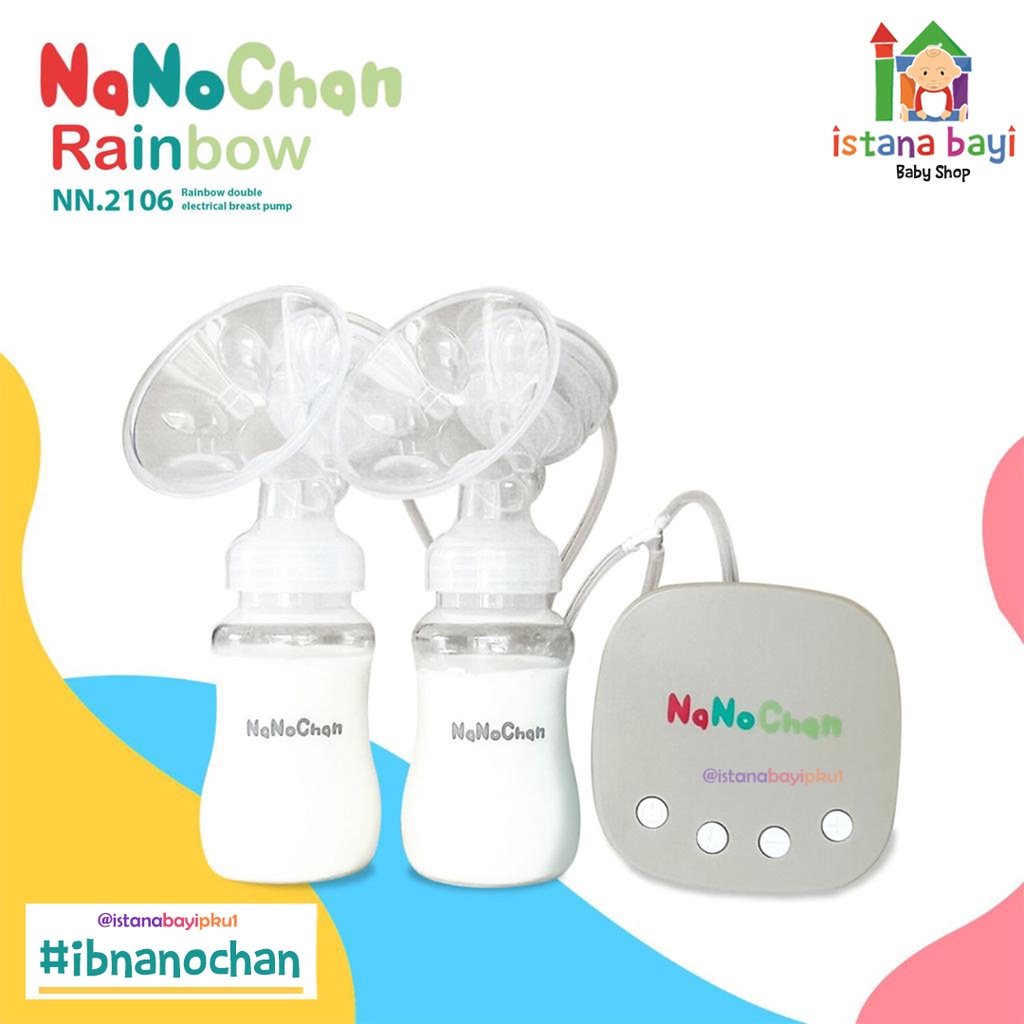 Nanochan Rainbow Double Breast Pump NN2106 / Pompa Asi Elektrik / Pompa Asi Murah