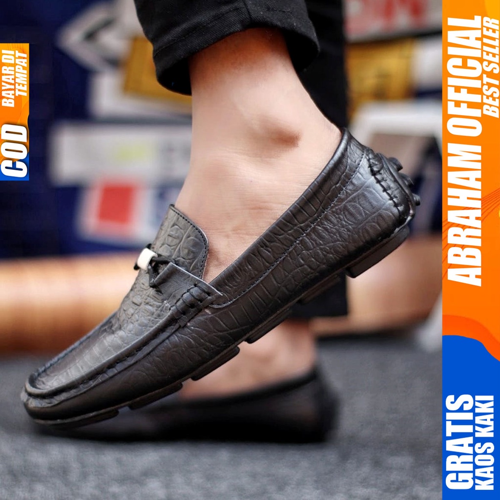 Abraham Paris -Sepatu Loafers Casual Pria Pantofel Anti Slip Kantor Sepatu Cowok