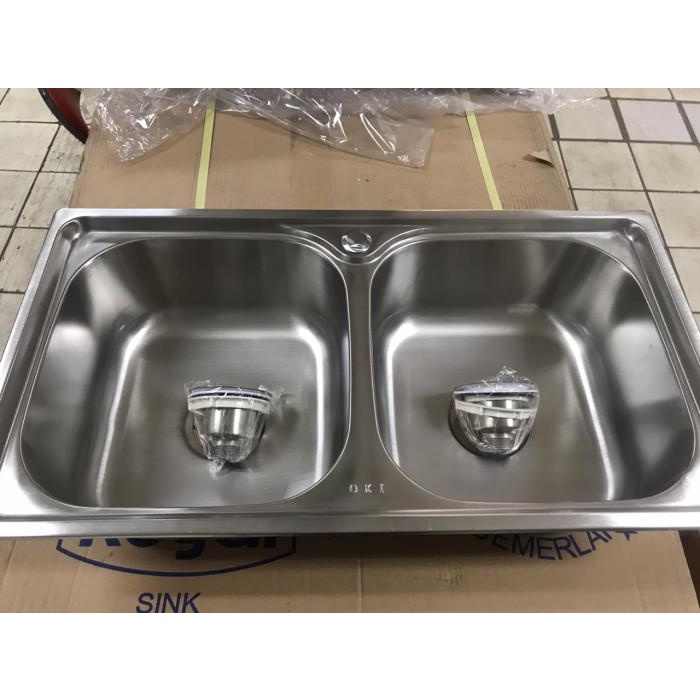 Washtafel Bak Cuci Piring Wastafel Kitchen Sink Double Bowl 2 Dua Lubang