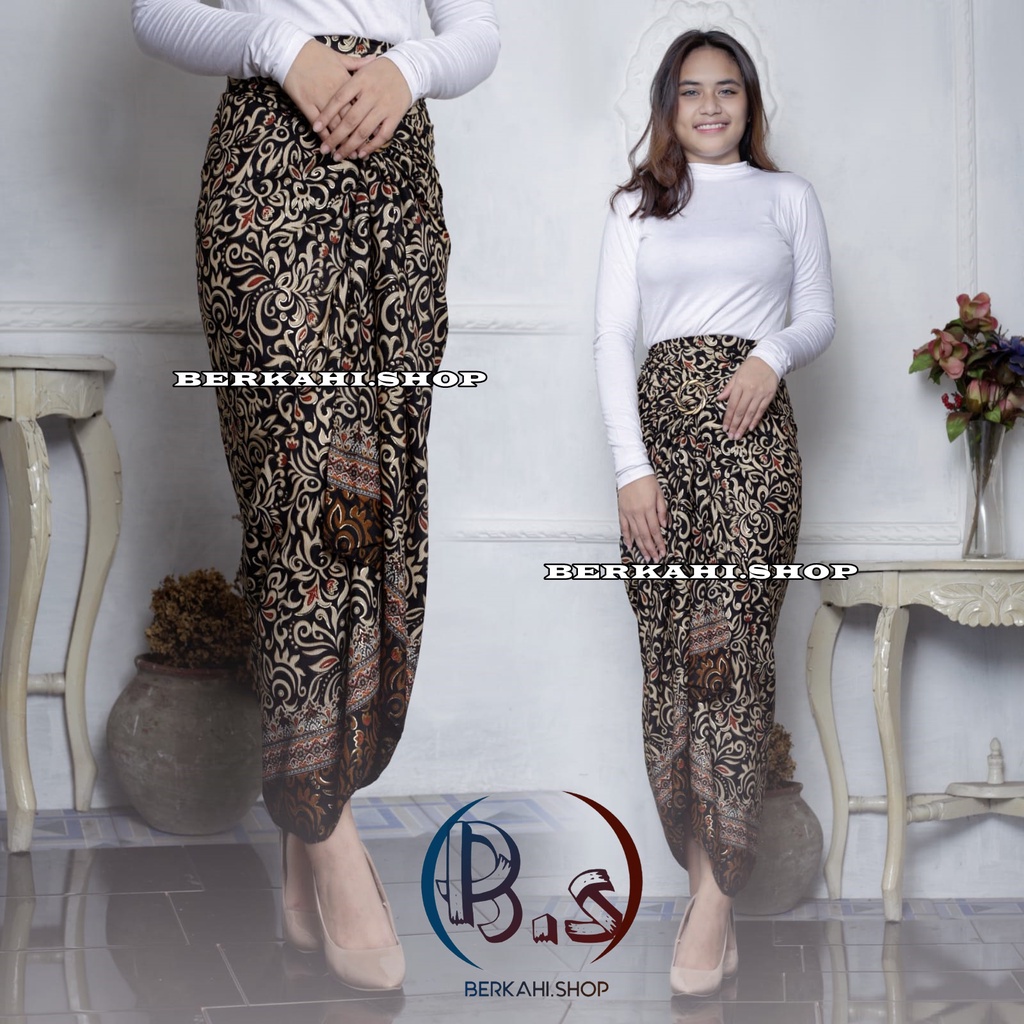 Rok Lilit Batik Bawahan Kebaya Modern Rok Serut Batik/cacing gold