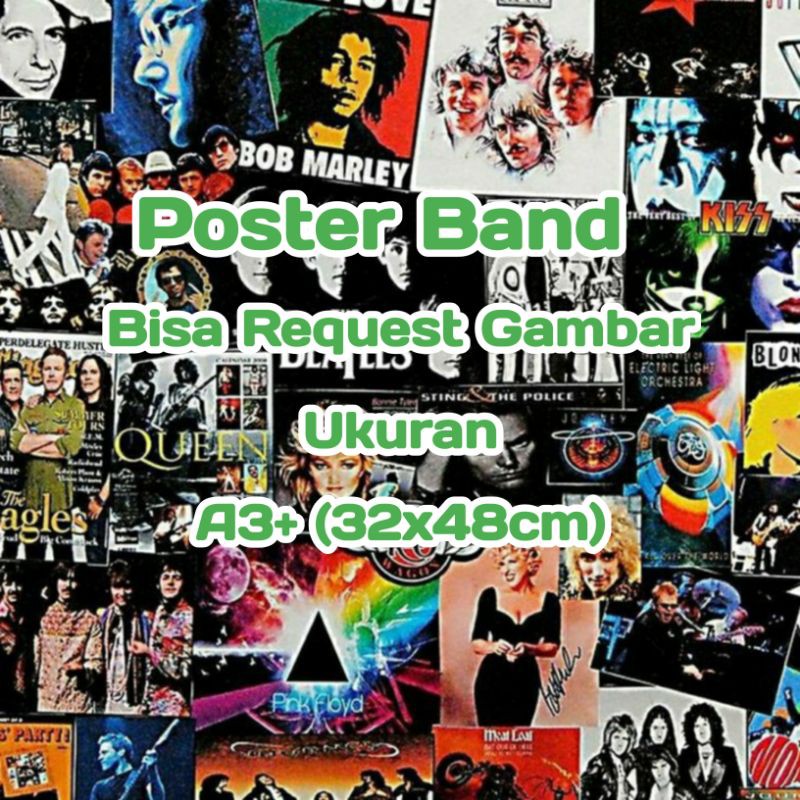 Poster Band Dekorasi dinding Hiasan Dinding Kamar Band Rock, Metal, Punk A3+ Bisa Custom
