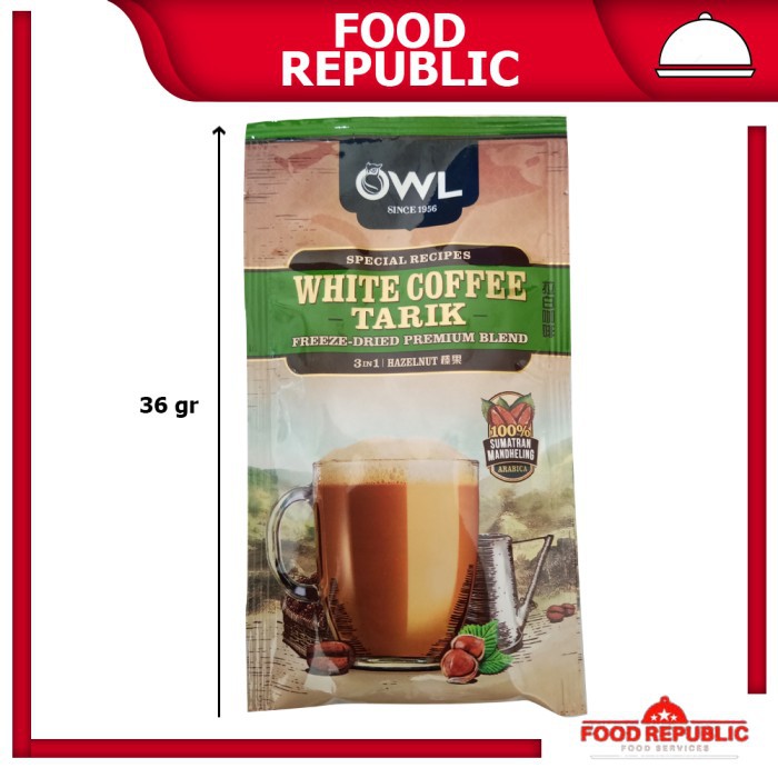 OWL WHITE COFFEE RASA HAZELNUT TARIK 3 IN 1 SACHET SUMATRAN ARABICA