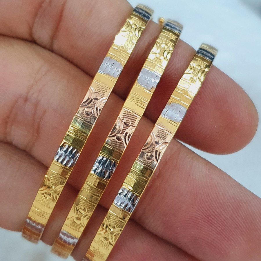 gelang keroncong model plintir plat cukit 5.6 cm emas 70% 700 70 % 16k