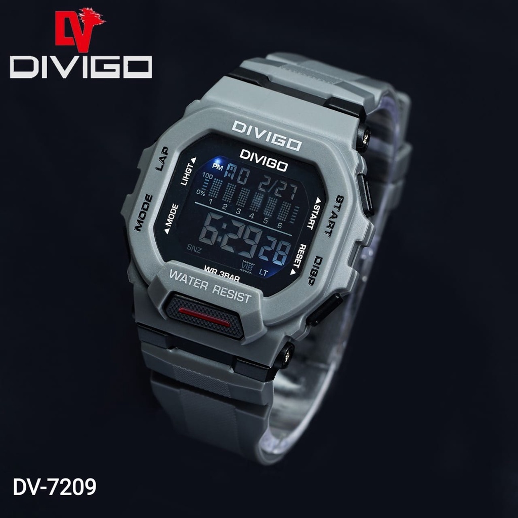 Jam Tangan Digital Pria DV-7209 Water Resistant 3ATM GARANSI