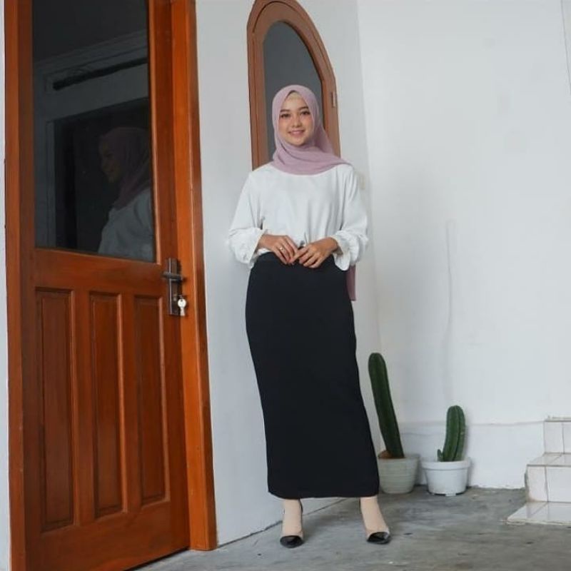 ROK SPAN KNITTED LIDI MIDI MINDY SHIRT / YOONA SKIRT / Rok span plisket lidi