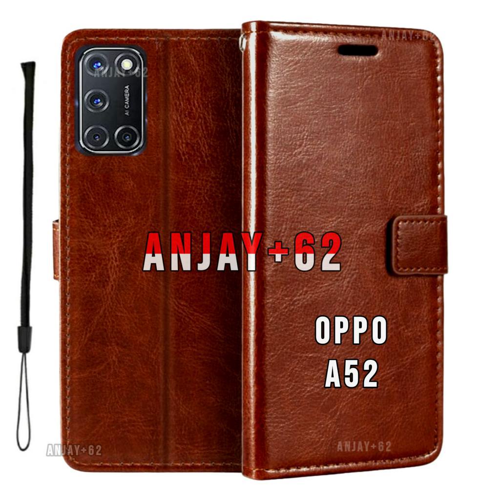 Sarung Dompet Hp OPPO A52 / A92 Case Flip cover Casing Leather Wallet PU – Sarung kulit dompet HP
