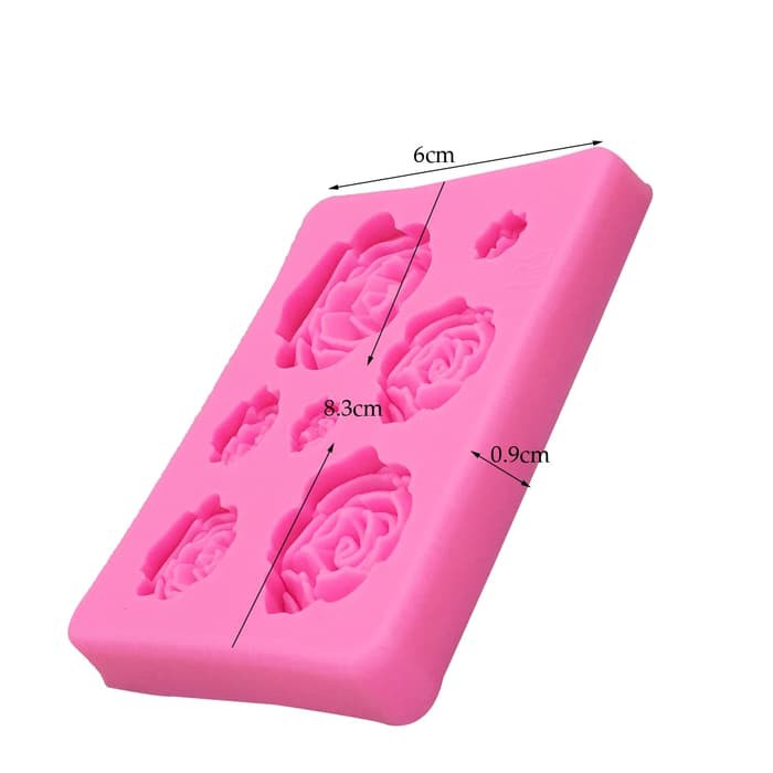 3D Silicon Mold Fondant Cake Decoration - 7 Size Rose Flower