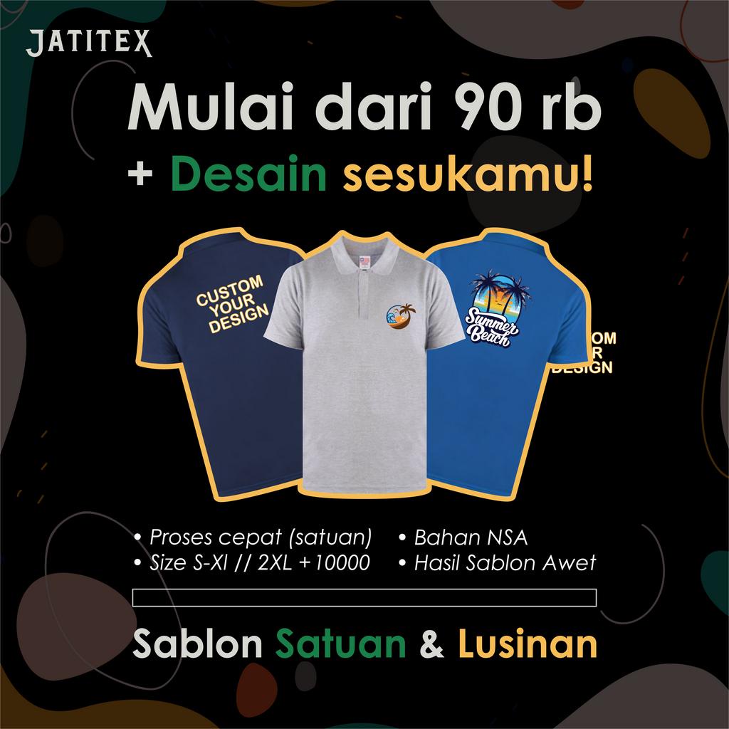 Kaos Kerah Polo Premium Custom Sablon Desain Sendiri - New States Apparel