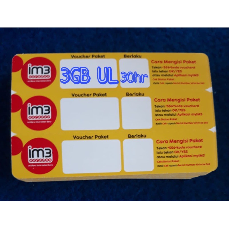 VOUCHER INDOSAT 3GB UNLIMITED (FREEDOM U)