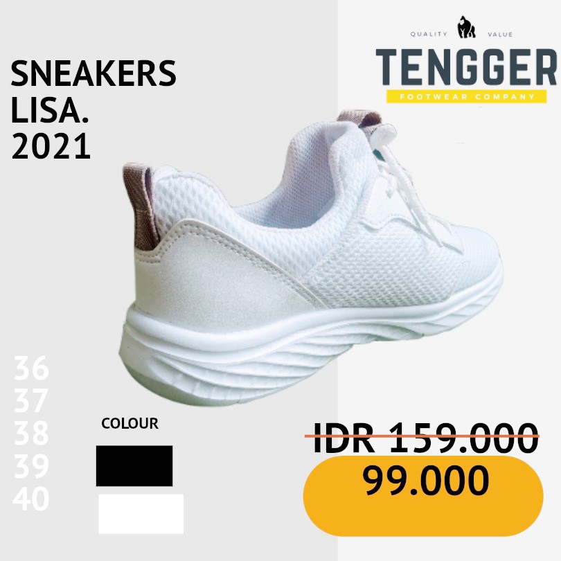 Andien Galerry Sepatu Cewek Olah Raga Sepatu Sneakers Wanita Sport Spatu Running Tali Tengger LIS 20 Warna PUTIH