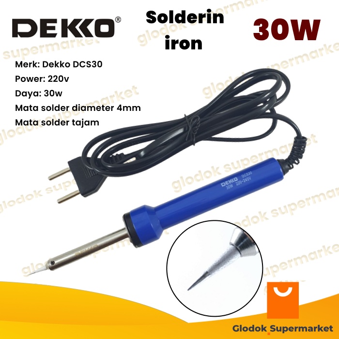 Solder Dekko DCS30 30 Watt DCS-30 30w Mata Solder Tajam