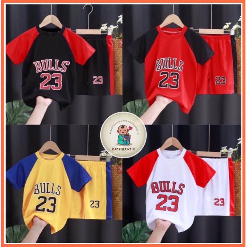 Set Baju Basket Anak Unisex / Baju Basker Anak Lengan Pendek / Setelan Baju Anak