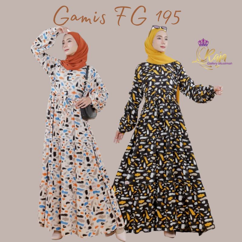 HomeDRESS Abstrak dress gamis FG 195 original By Folia