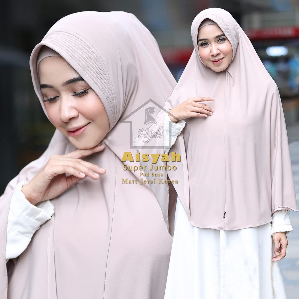 Kerudung Instan Jersey Jumbo Aisyah M,L,XL,XXL Jilbab Jersey Premium Hijab Bergo Polos Rumah Hija'b-COKSU