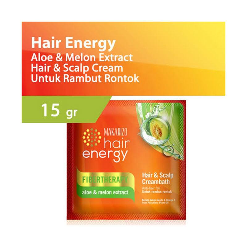 Makarizo Hair Energy Fibertherapy Conditioning Shampoo Aloe & Melon 170 mL / Shampo Kondisioner Makarizo Hair Energy Fibertherapy Hair & Scalp Creambath Aloe&Melon 500 mL / Perawatan Rambut Rontok-2