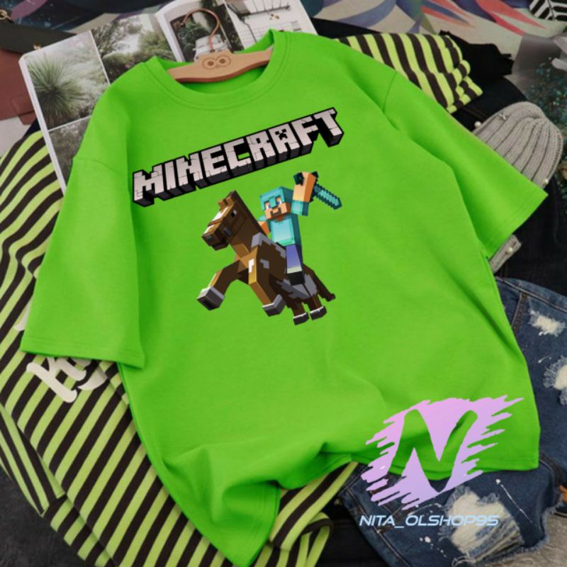 kaos mine craft terbaru baju anak minicraft karakter