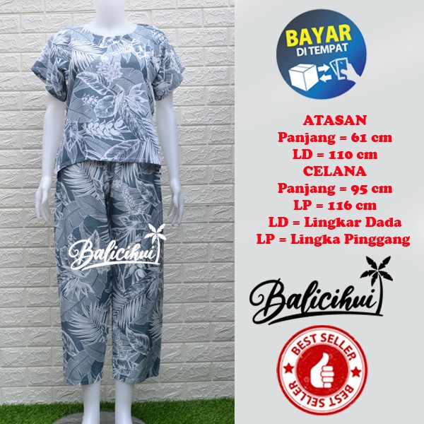 Balicihui Setelan Panjang Bali Piyama Tidur Bali FIT to XL Baju Tidur Baju Santai Rumahan