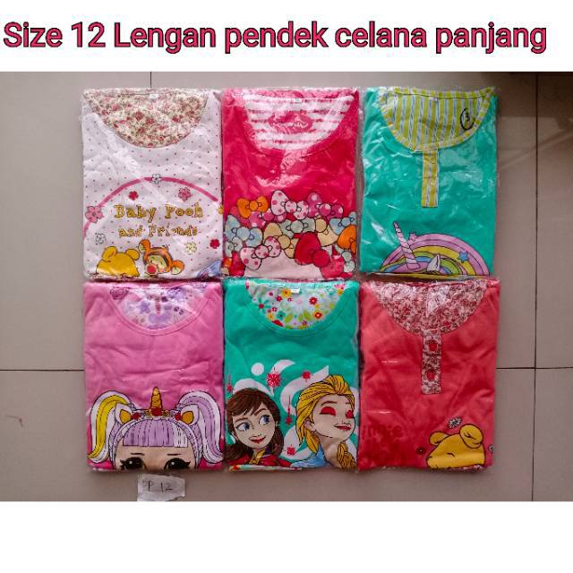 BAJU TIDUR KARTUN ANAK PEREMPUAN USIA 10-12 TAHUN