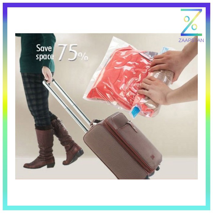 Tas Travel Organizer Plastik Vakum Kompresi 1 PCS - VB-70 - Transparen