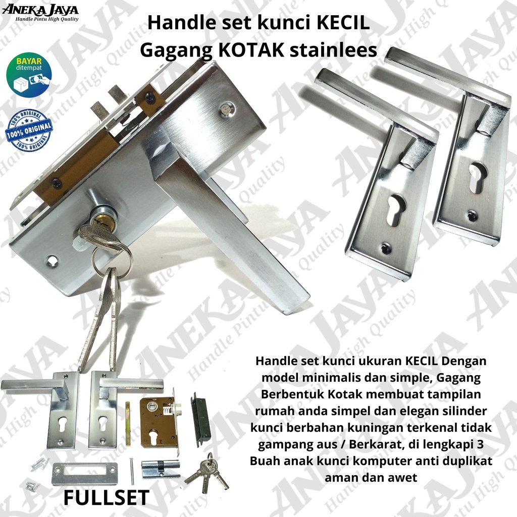 Kunci set Handle pintu 15 cm / Gagang pintu rumah kantor kamar / Handel Full set stainlees awet murah