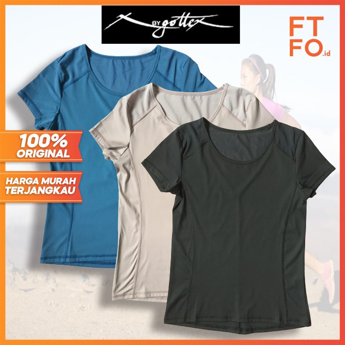 KAOS OLAHRAGA WANITA LARI SEPEDA GYM XS S M L BRANDED ORIGINAL GOTTEX
