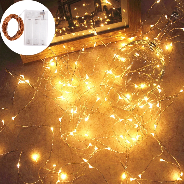 LED String light/10M 5M 3M 2M/Silver Wire Fairy lights/Home Christmas Wedding Party Decor/By Battery