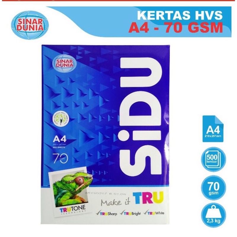 

Kertas HVS SIDU A4 70 gsm Khusus Gojek / Grab