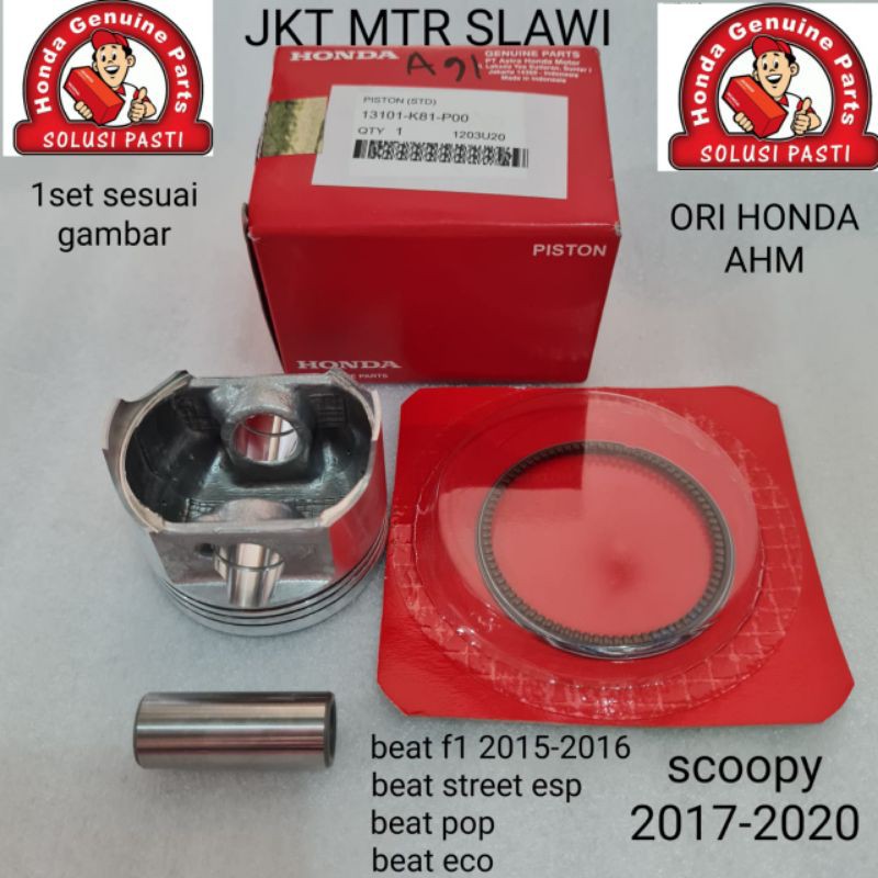 Piston kit set new beat f1 beat street esp beat pop beat eco 2015-2019 scoopy esp 2017-2019 ori AHM