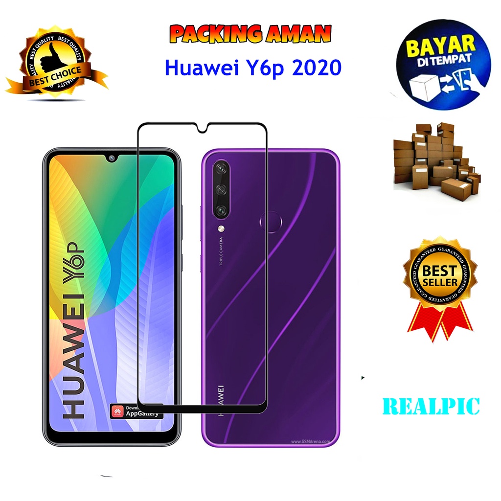 Tempered Glass Huawei Y6p 2020 Full Cover / Full Screen Protector Anti Gores