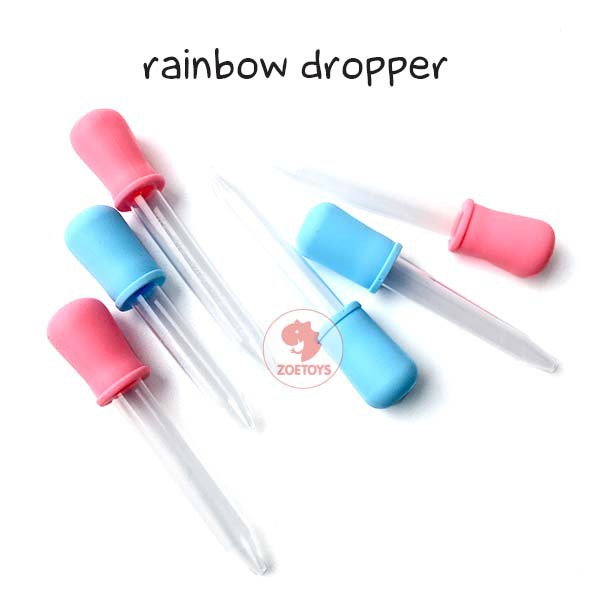 Zoetoys Rainbow Dropper | Pipet Plastik Tetes Alat Bantu Minum Obat Bayi | Mainan Edukasi Anak