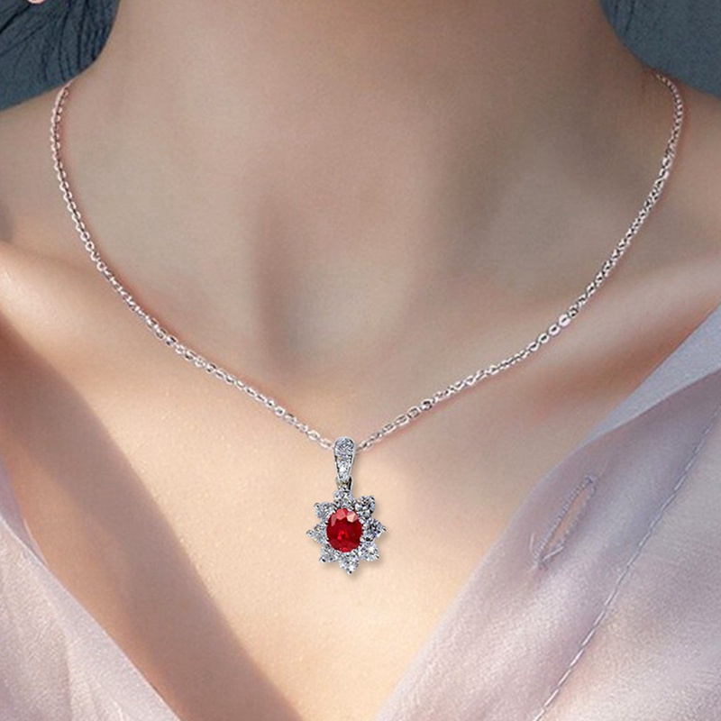 Fancyqube Kalung Liontin Cubic Zirconia Untuk Wanita