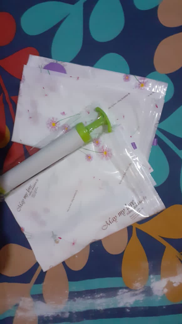 Wenbo Vacuum Bag Plastik Tebal Vakum Storage Bag 2pcs Size.m+1 Pompa