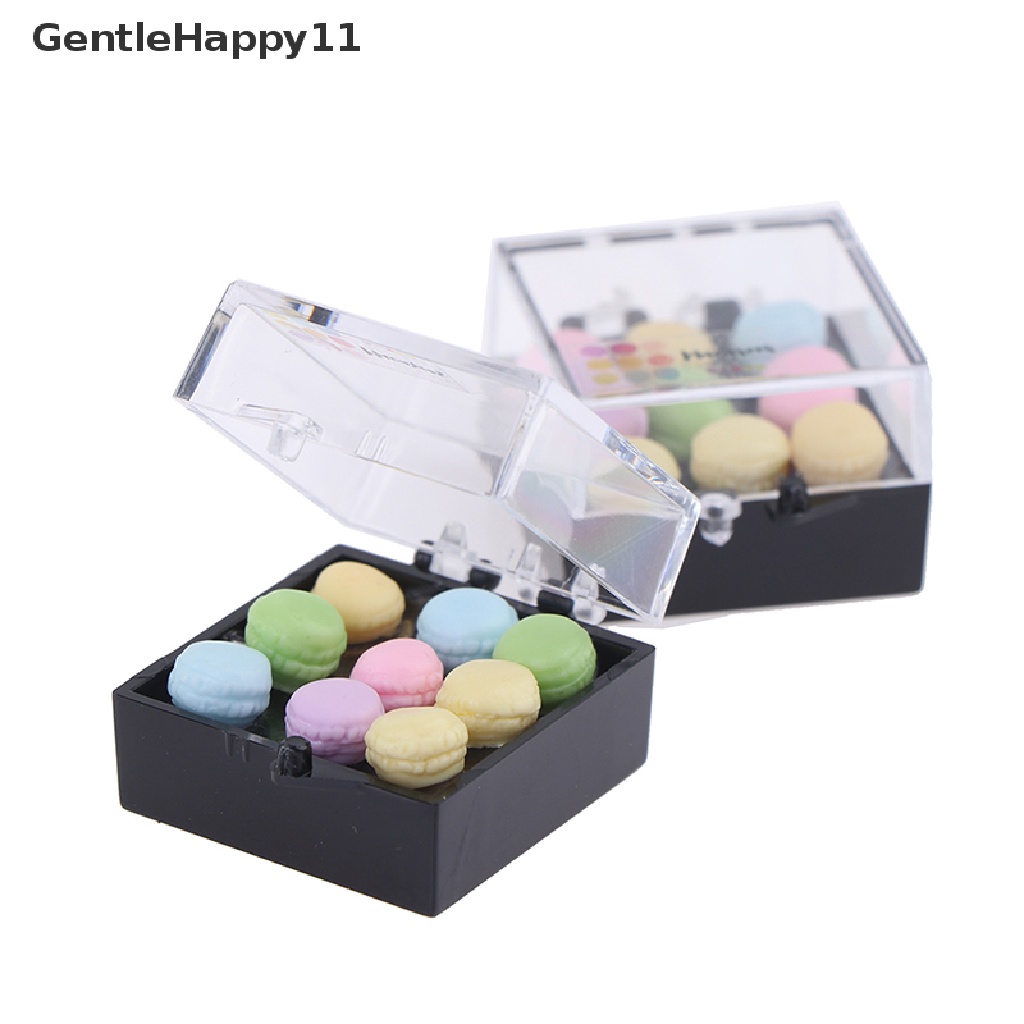 Gentlehappy 1 Set Miniatur Makanan Ringan Macaroon / Teh Dekorasi Dapur Rumah Boneka 1: 12