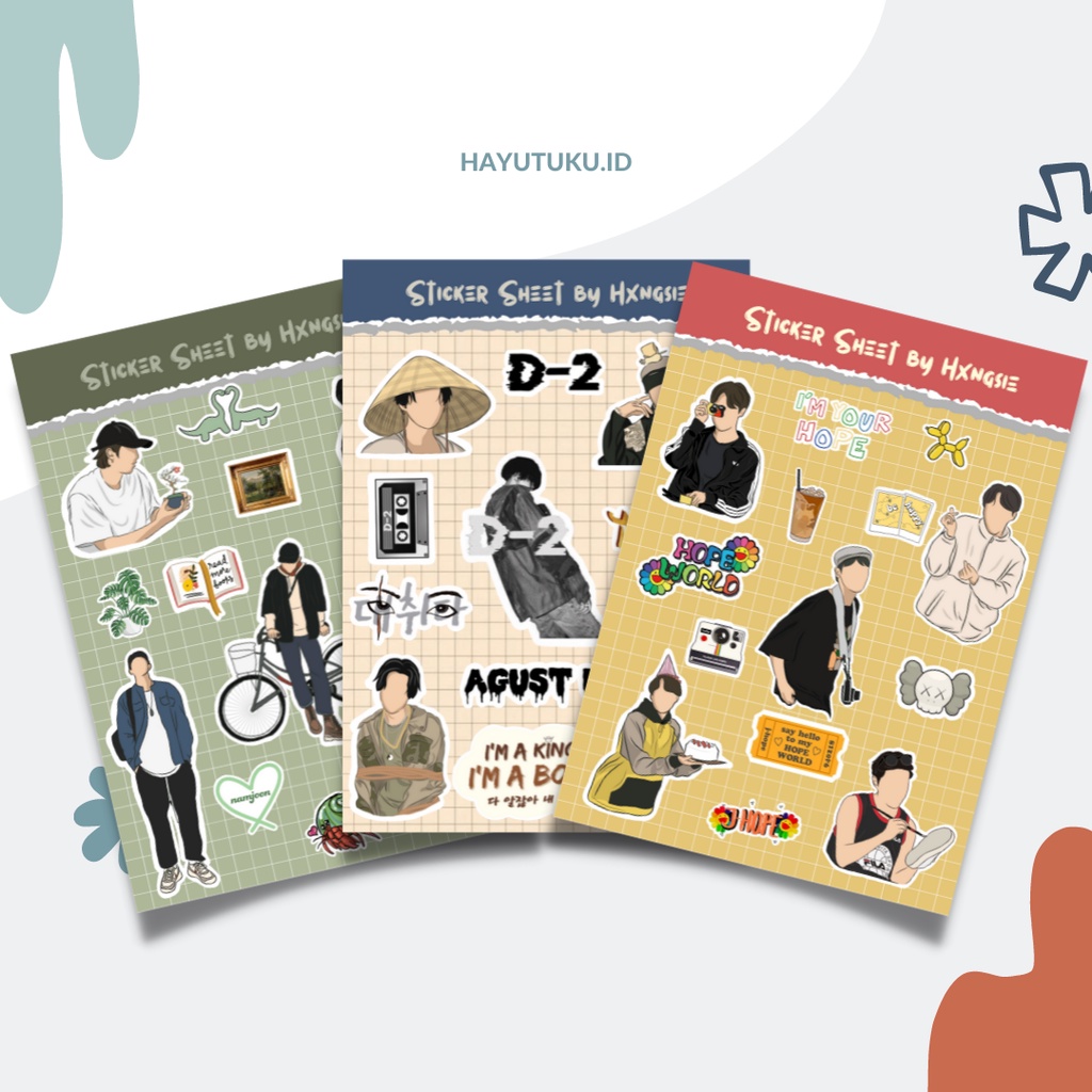 

BTS STICKER SHEET l KPOP BTS STICKER Kiss Cut