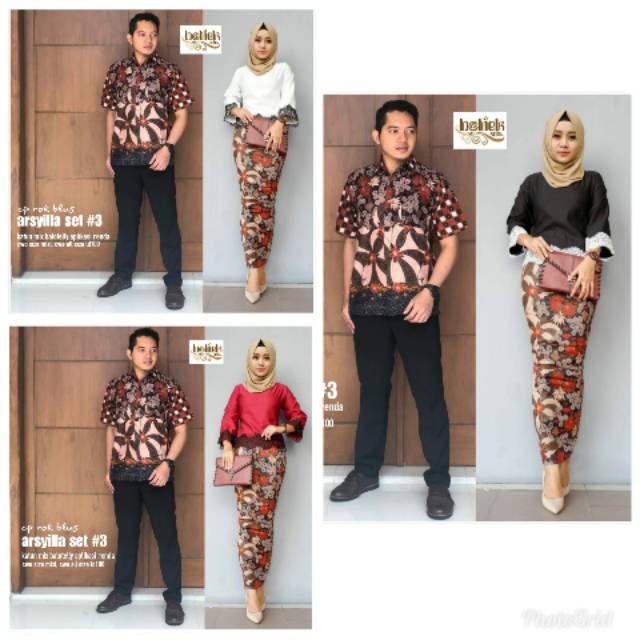 Cp rok blus arsyilla set #3. Couple rok dan blus. Couple batik murah