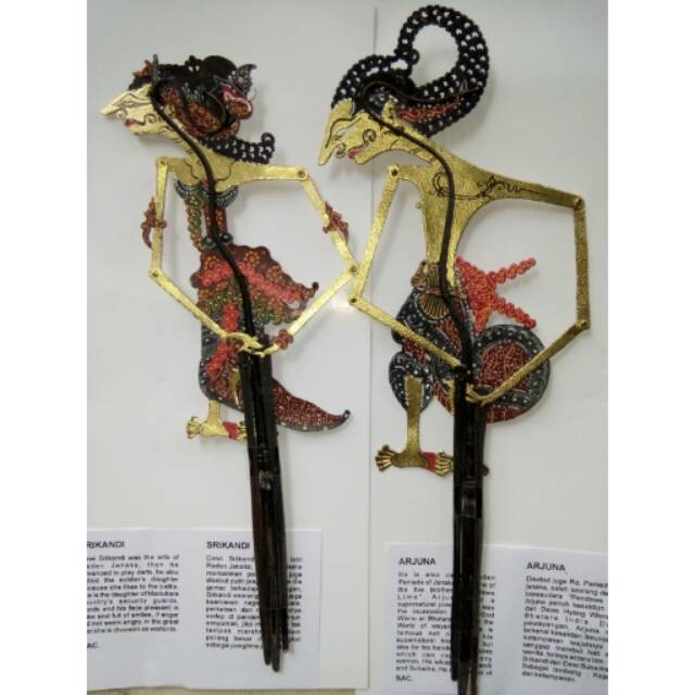 Miniatur Wayang Kulit Arjuna dan Srikandi Murah