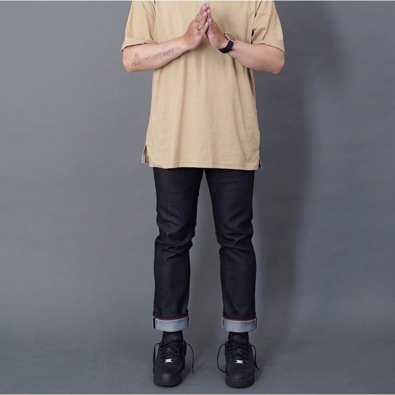 SVGE DENIM “ Howllie “ Raw Black Deep Indigo 14 Oz Denim With Accent Redline Selvedge