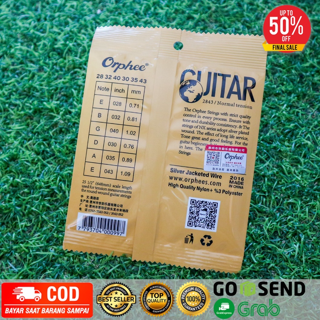 Senar Nylon Gitar Klasik Orphee NX36 Normal Tension (1 set)