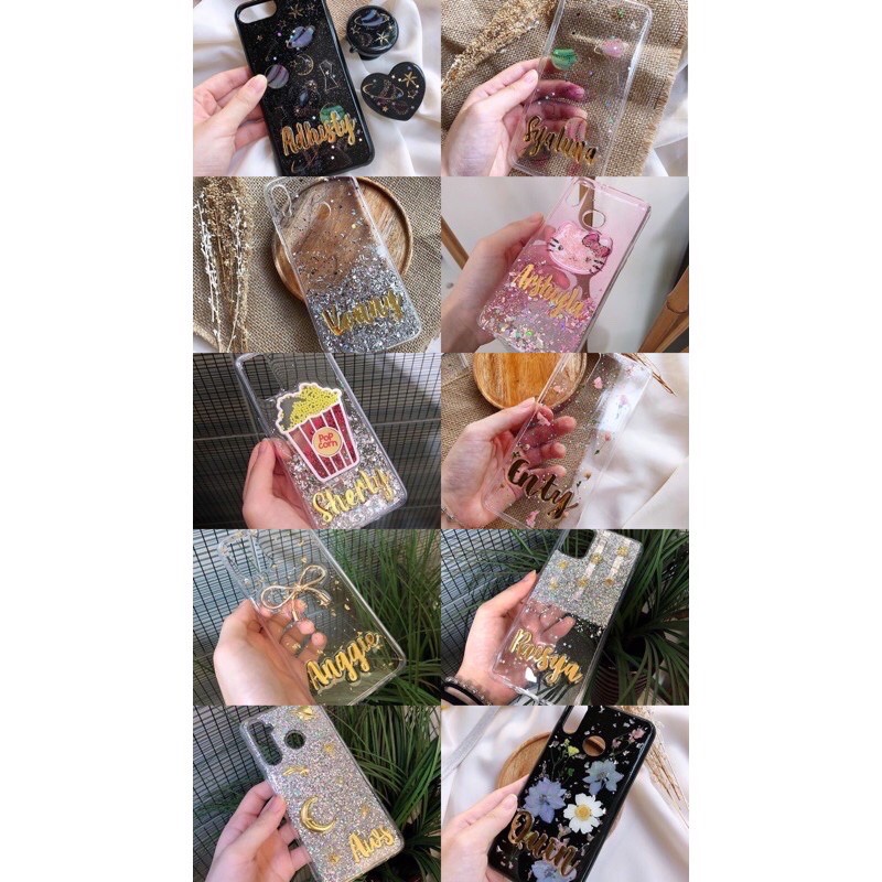 Premium Custom Name + Popsocket Oppo Vivo Xiaomi Samsung Huawei Realme 7 6 5 3 pro V15 F11 Z1 V11 F9