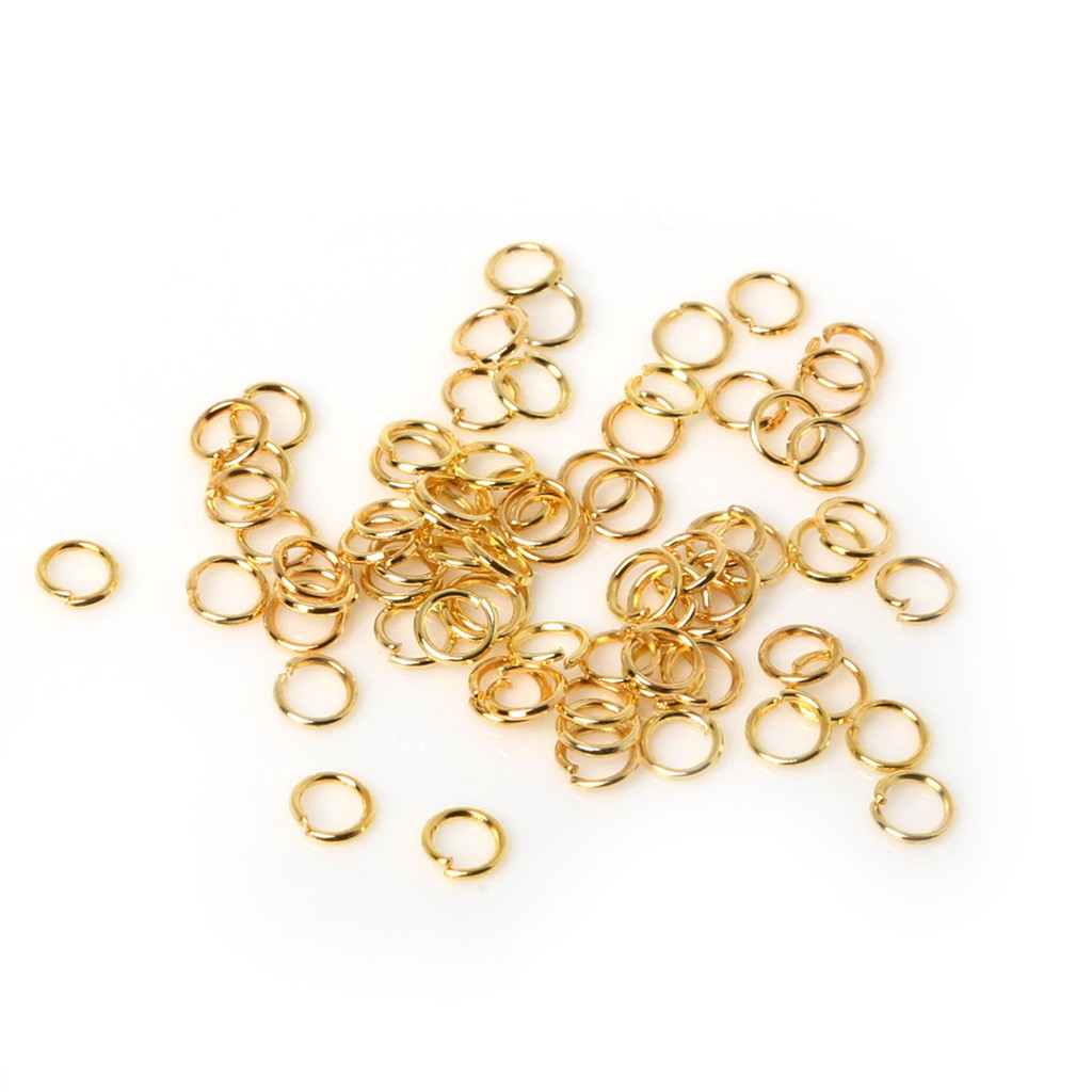 200 / 500pcs / Lot 4 / 5 / 6 / 7 / 8 / 10mm Konektor Split Jump Ring Silver / Gold / Kuningan Untuk Membuat Perhiasan Anting Diy