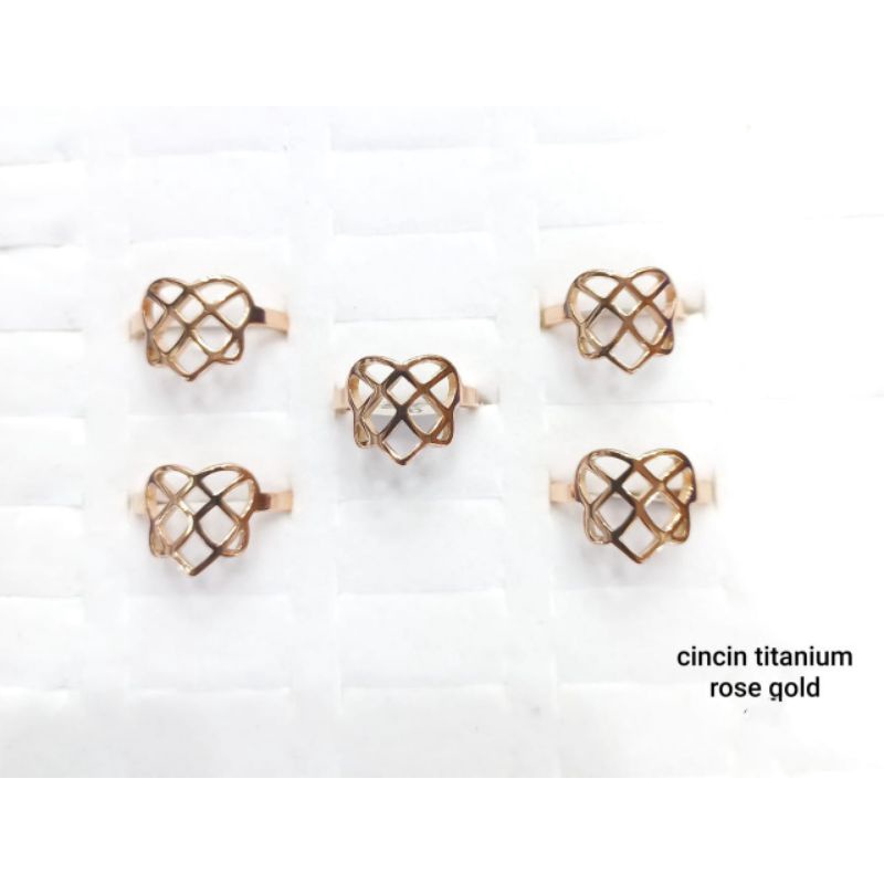 CINCIN TITANIUM IKATAN CINTA WARNA ROSE GOLD